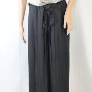 Anthropologie,  Featherbone, Black Pleated Cropped Wide-Legs, Size Small